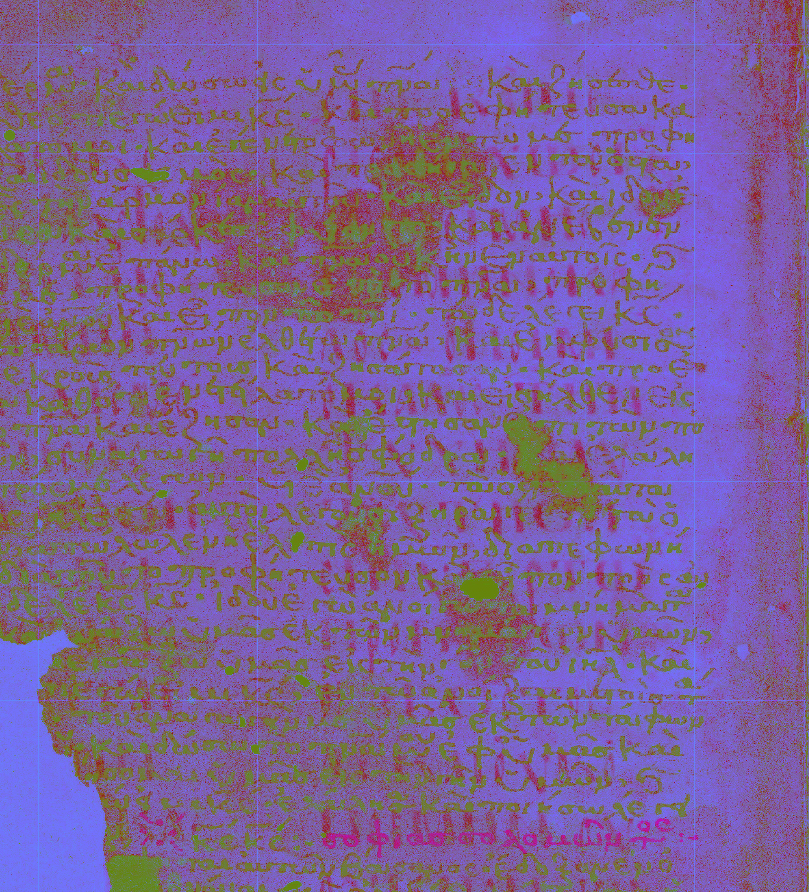 Palimpsest with pseudo-colour filters